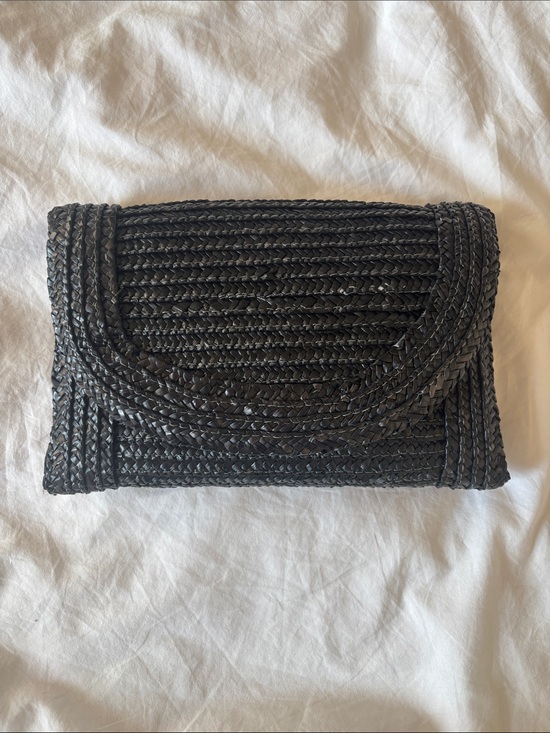 Handbags - Black Raffie Envelope Clutch with Magnetic Closure